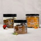 Garlic in Bhut Jolokia Pickle + Turmeric + Wild Olive Pickle image 0
